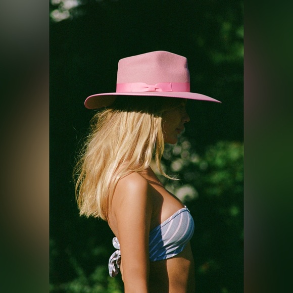 Lack of Color ? Rose Pink Fedora Rancher Hat ? Size Medium 57cm ? Bow Ribbon main image 9